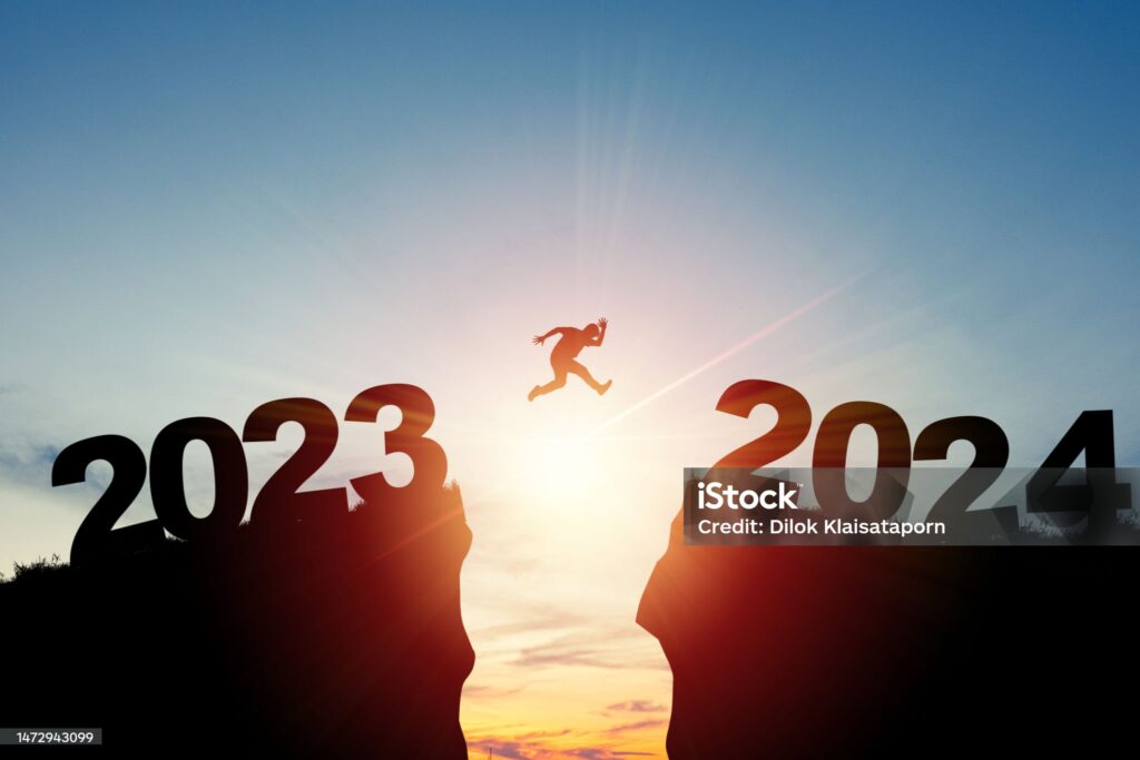 sprong van 2023 naar 2024